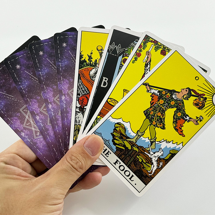 Custom Logo Printing Affirmation Oracle Tarot Card Deck 78 Wholesale Paper Tarot Card Set With Guidebook