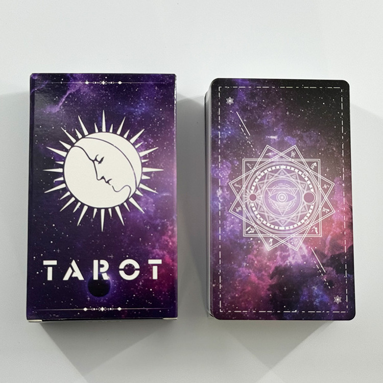 Custom Logo Printing Affirmation Oracle Tarot Card Deck 78 Wholesale Paper Tarot Card Set With Guidebook