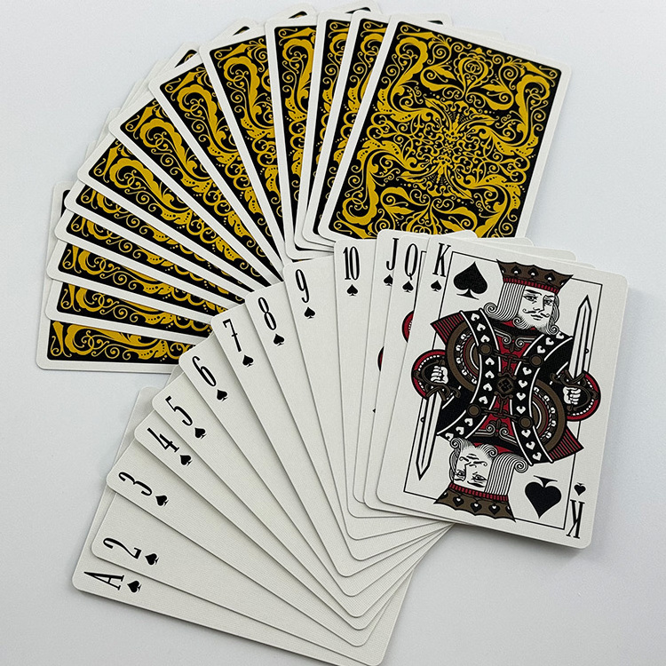 Free Sample Arabia Gold Foil Playing Cards Custom Design Paper Black Core Casino Poker Playing Card