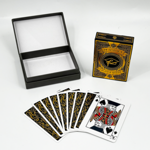 Free Sample Custom Your Design Standard Playing Card Set Custom Logo Promotional Art Paper Poker Playing Cards With Leather case