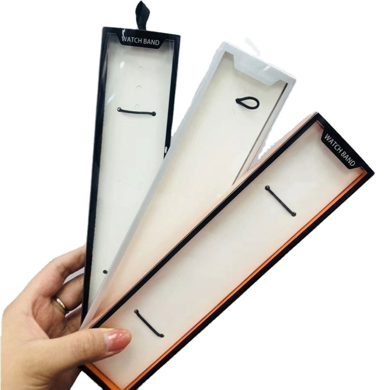 Luxury paper PVC box package for watch band smart watch strap retail paper packaging for apple watch band box