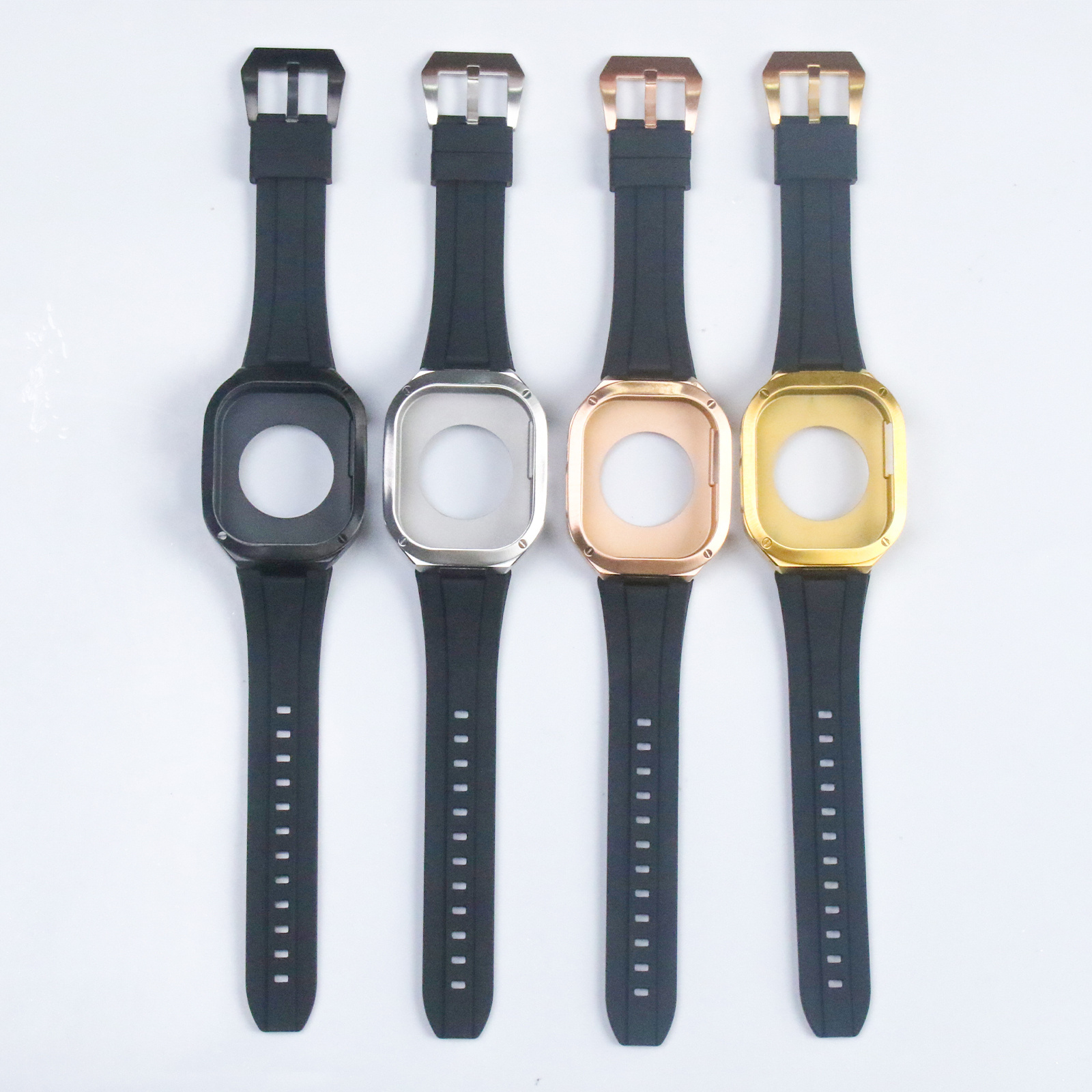 49mm watch case stainless steel modificat kit silicone case luxury watch bands for apple watch ultra 49mm rubber straps