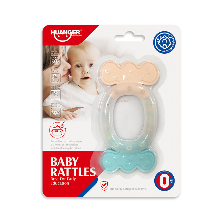 Baby teether toy rattle under one 1 dollar toy shop items PP boilable and sterilizable BPA free CE