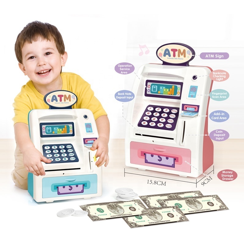 Electric ATM toy savings bank pretend ATM savings bank toy for kids