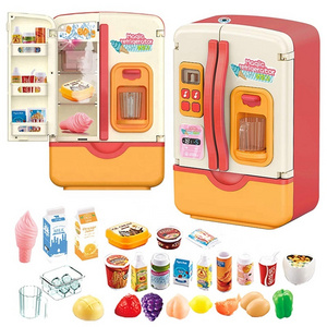 Kids kitchen toys fridge toy spraying mist freezer kitchen appliance toy refrigerator