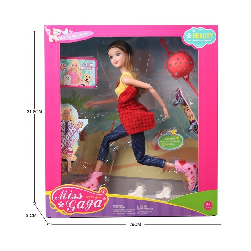 11.5 Inch girl doll toys fashion princess ice skating doll toys outdoor play themed