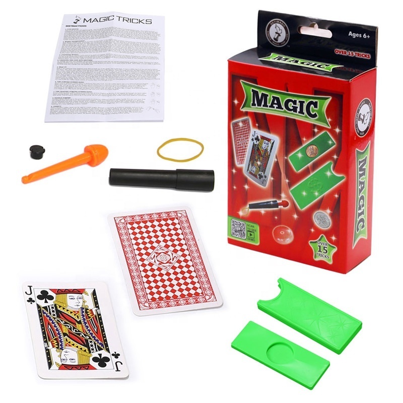 Kids easy learning magic 15 kinds of magic props toy set magic tricks for kids