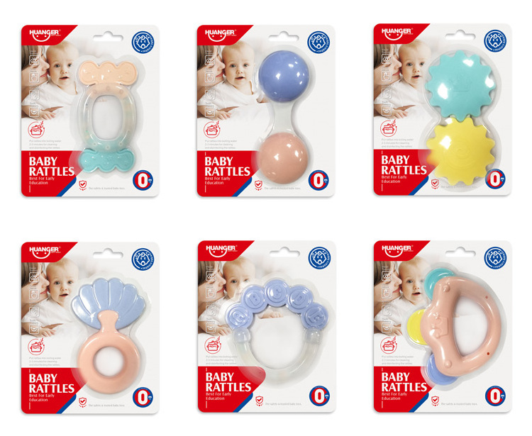 Baby teether toy rattle under one 1 dollar toy shop items PP boilable and sterilizable BPA free CE