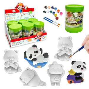 Kids graffiti model doll panada paint your own arts crafts DIY painting toy set