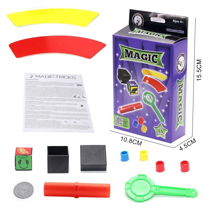 Kids easy learning magic 15 kinds of magic props toy set magic tricks for kids