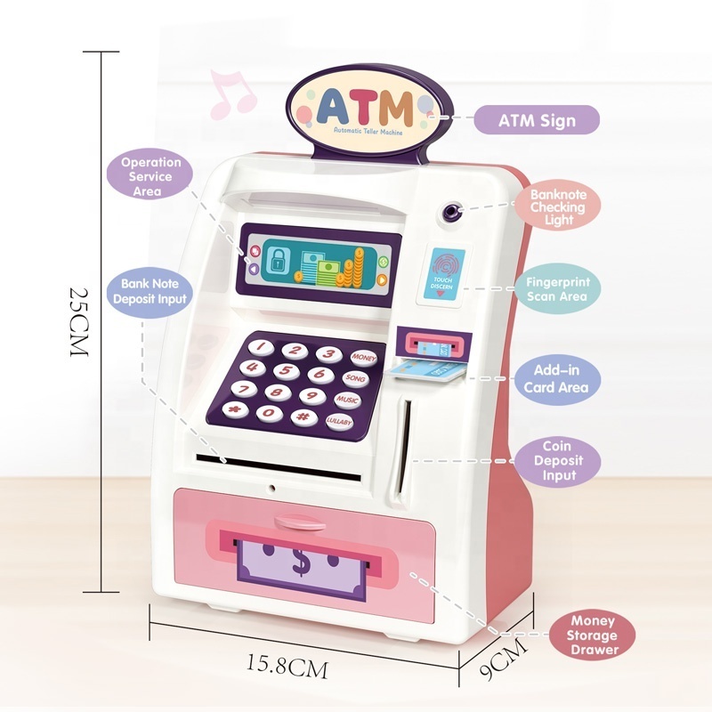 Electric ATM toy savings bank pretend ATM savings bank toy for kids