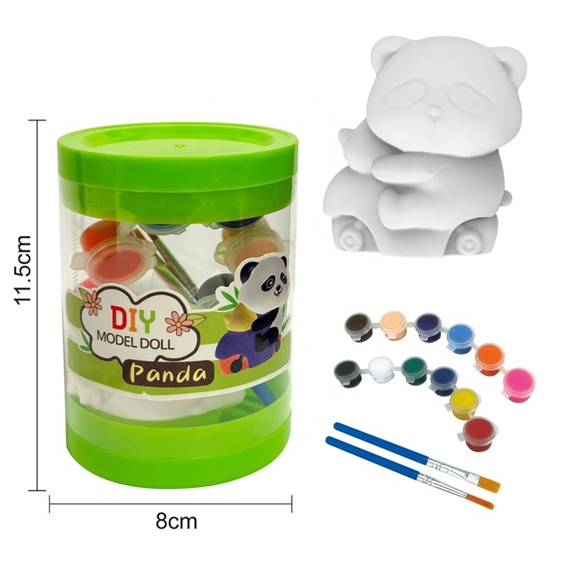 Kids graffiti model doll panada paint your own arts crafts DIY painting toy set