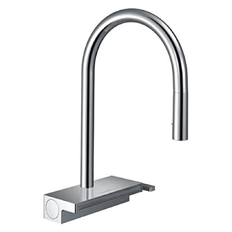 Modern Stainless Steel taps Brushed Deck Mounted Pull Out Kitchen sink Faucet with Raindance Waterfall Outlet