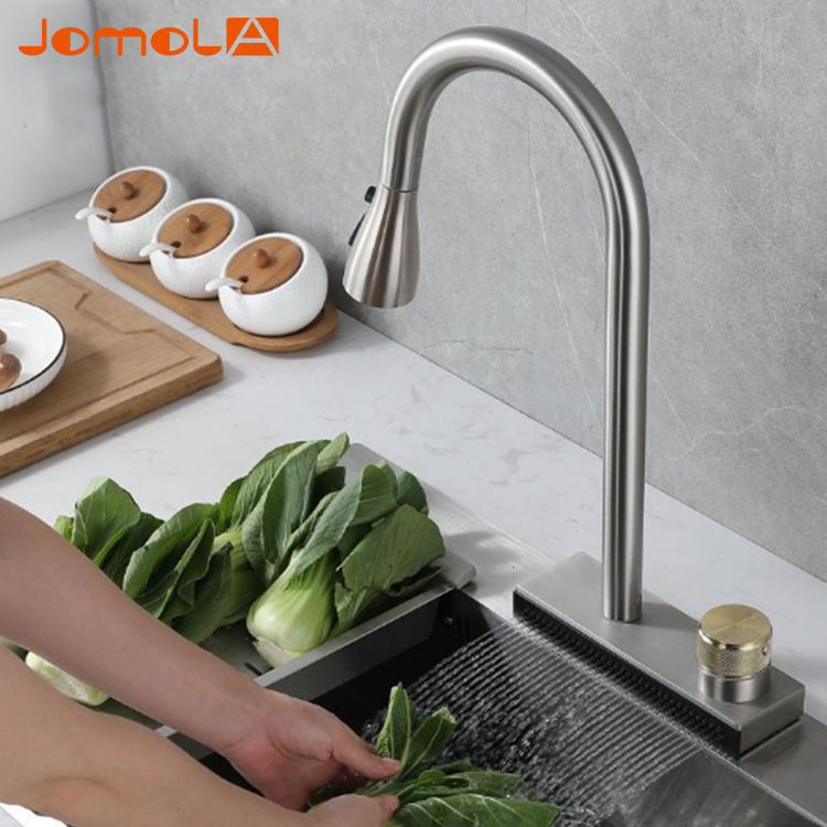 Luxury  Multifunction torneira Flexible gourmet faucet copper color sink wall mounted faucet pull out down Kitchen taps