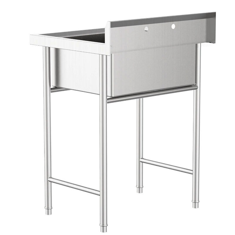 Stainless Steel 304 Floor Standing Scullery Commercial Kitchen Sink With Accessories