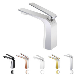 modern deck mount lavatory brass bathroom water wash basin hot and cold mixer tap faucet