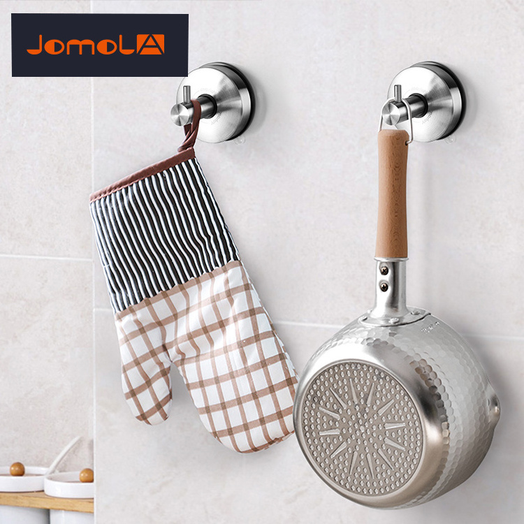 Hot sale Customizable 2PCS satin towel hook SUS 304 stainless Steel suction cup bathroom coat hooks