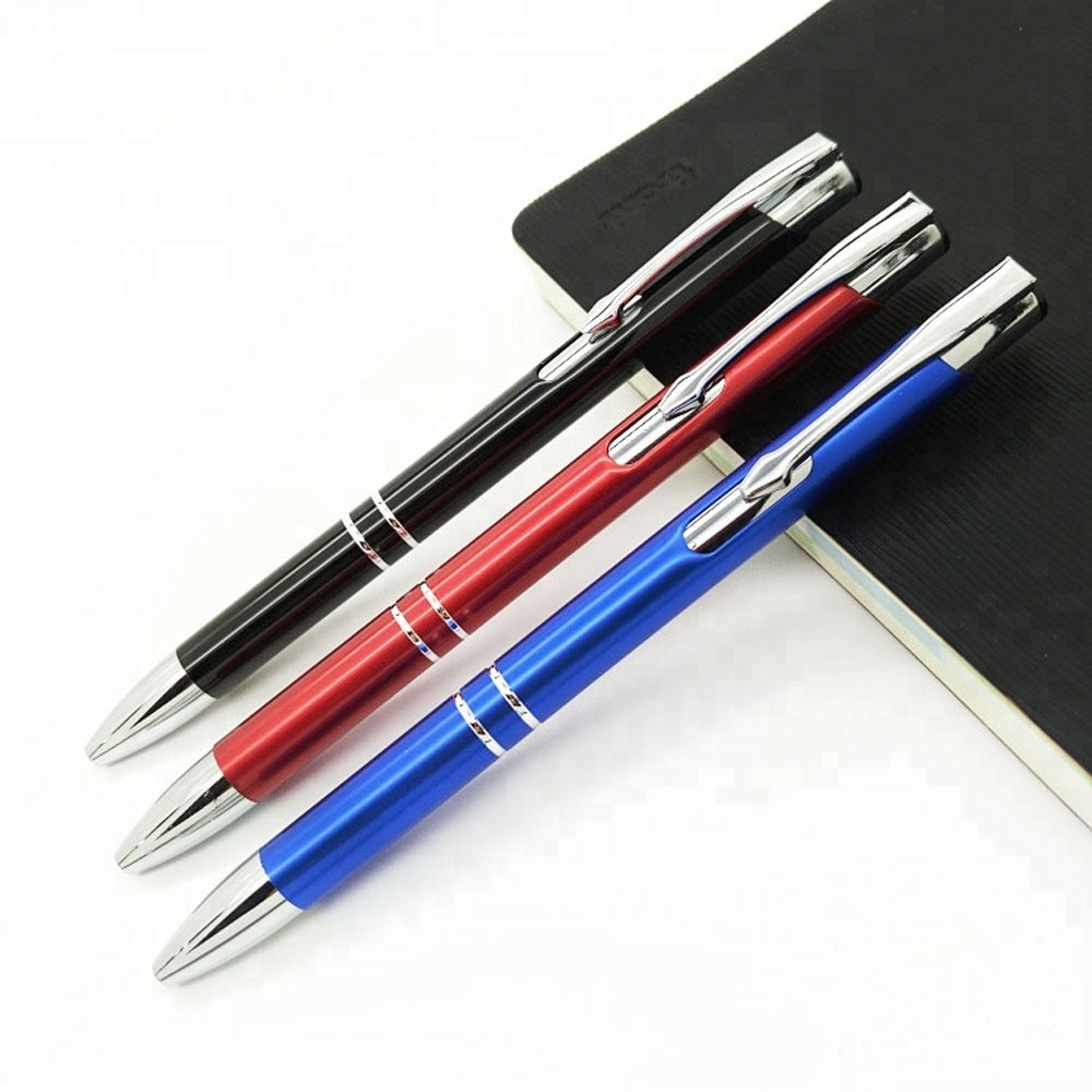 Custom Colorful Metal Body Ballpoint Pen With Laser Logo For Promotional Usage