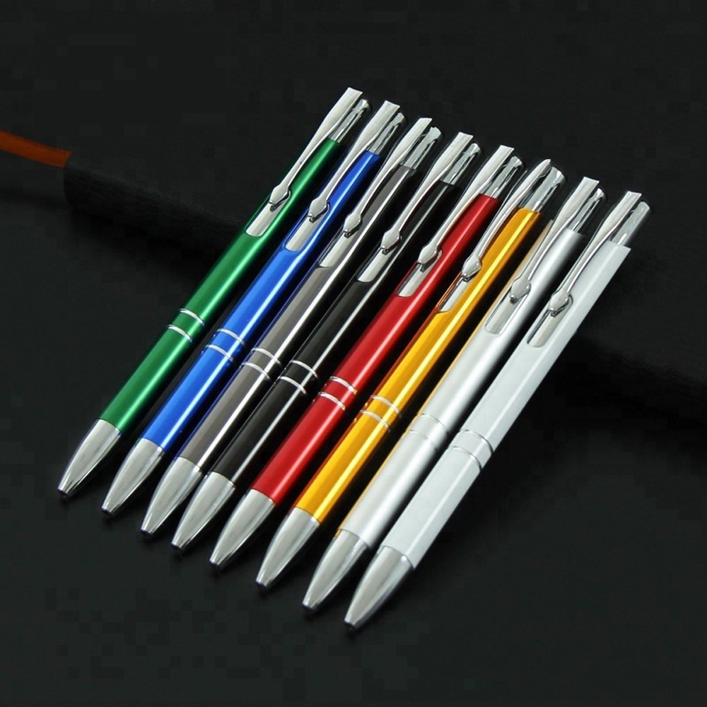 Custom Colorful Metal Body Ballpoint Pen With Laser Logo For Promotional Usage