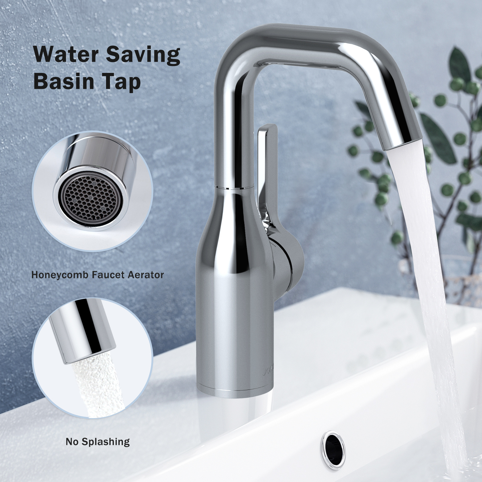 JOMOO Basin Faucet 360 Swivel Bathroom Mixer Deck Mounted Hot Cold Water Tap Single Handle Healthy Basin Faucet