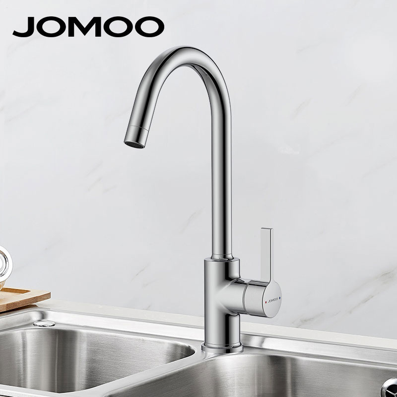 JOMOO Decked Mounted Kitchen faucet 360 Degree Swivel Kitchen Faucet Tap Cold and Hot Water Bar Sink Faucet