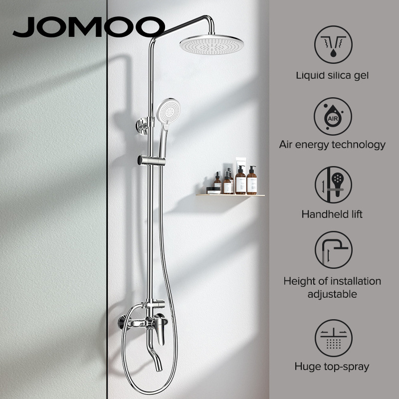 JOMOO  Bath Faucets Sets 3 Setting Shower Head Set Wall Mounted Shower System 3 Way Pressure Wide Water Curtain Shower Mixer