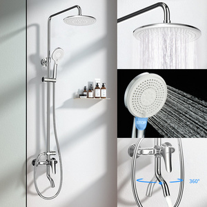 JOMOO  Bath Faucets Sets 3 Setting Shower Head Set Wall Mounted Shower System 3 Way Pressure Wide Water Curtain Shower Mixer