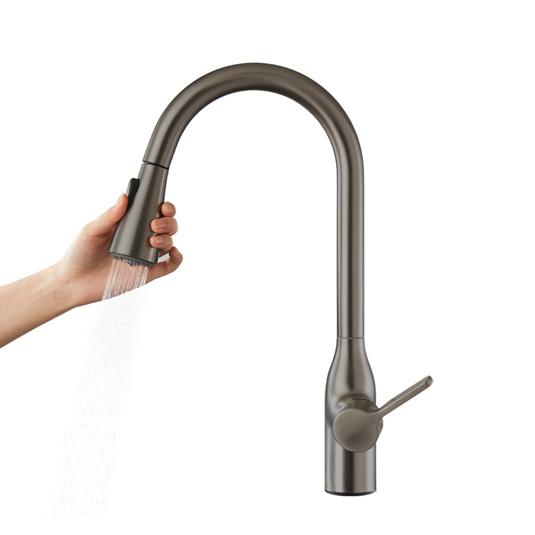 JOMOO Gun Grey Pull Out Kitchen Faucet kitchen mixer sink faucet sprayer 360 Degree Swivel Spout Kitchen Sink Faucet