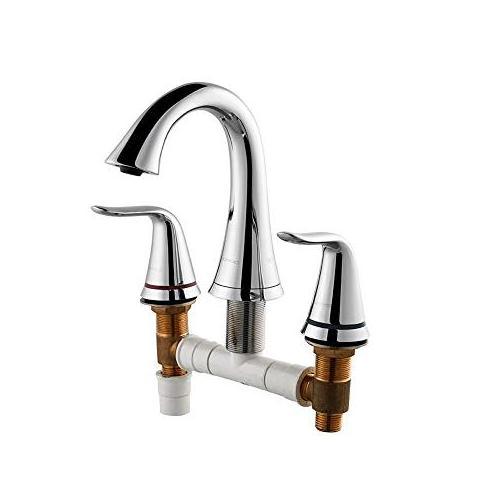 JOMOO Double Handles 8 Inch Widespread Bathroom Sink Faucet Classical 3 Holes Solid Brass Deck Mounted Lavatory Basin Faucet