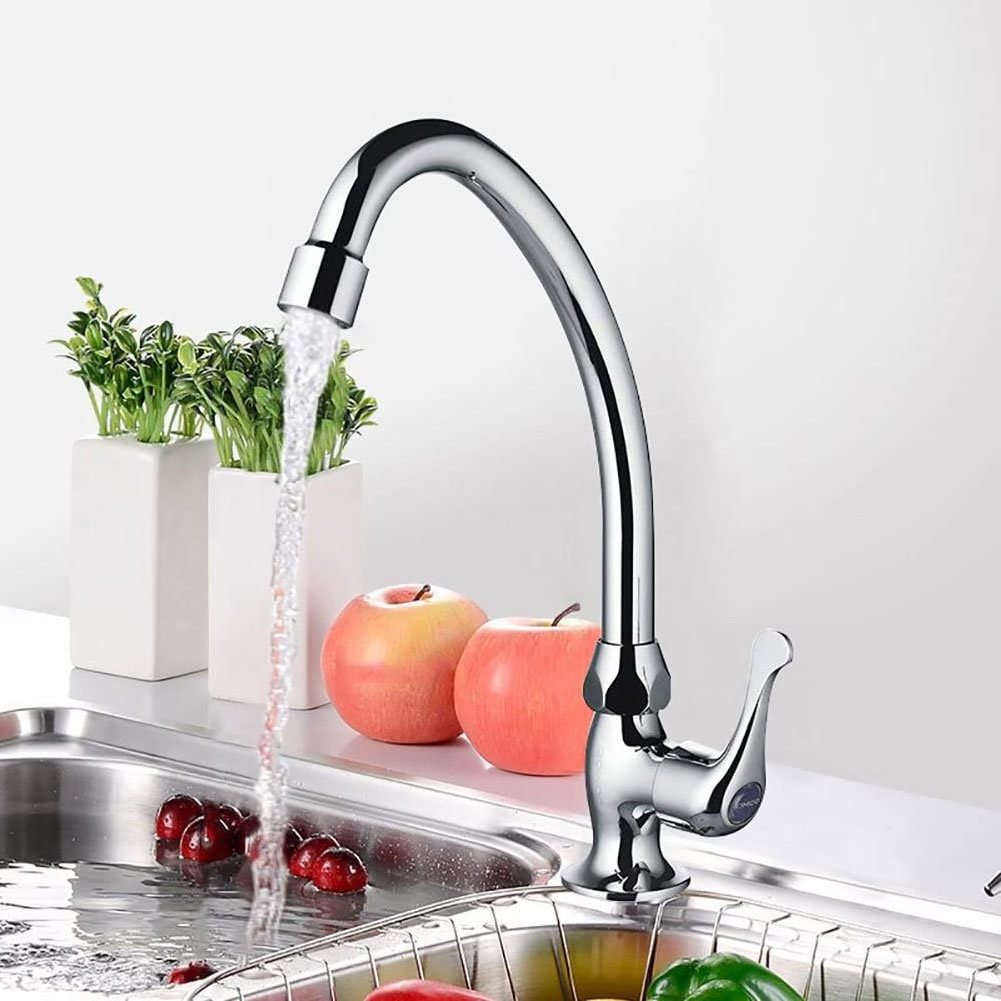 JOMOO Cold Water Outdoor RV Wet Bar Kitchen Sink Faucet Single Handle Brass Chrome Desk Mounted Faucet