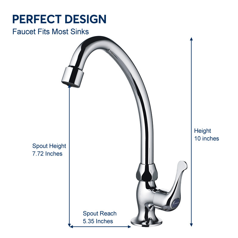 JOMOO Cold Water Outdoor RV Wet Bar Kitchen Sink Faucet Single Handle Brass Chrome Desk Mounted Faucet