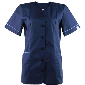 Yoke Neck New Design Navy Medical Nurse Scrub Hospital Tunic Uniforms Tops