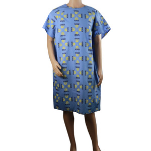 Unisex Printed Medical Reusable Hospital Patient Surgical Gowns Made By 100% Cotton