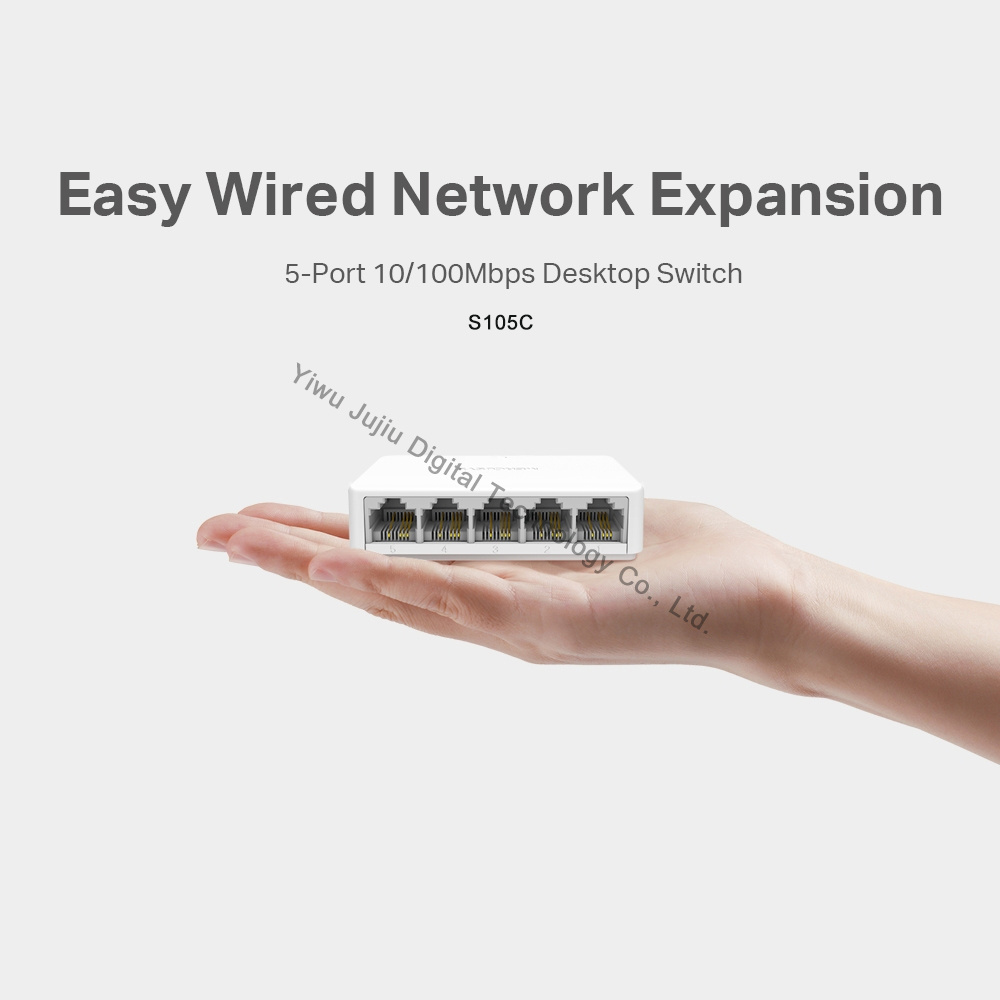 Wholesale Mercusys 5 Port 10/100 Mbps Fast Ethernet Switch Desktop Ethernet Splitter Hub  Plug & Play Quiet RJ45 switch