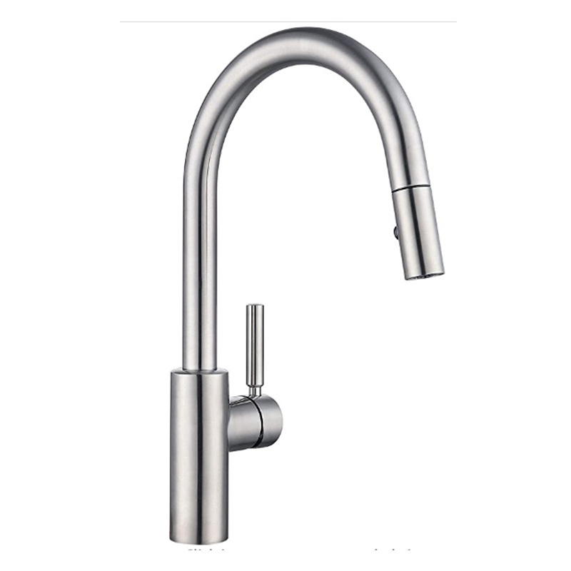 Pull Out Faucet for Kitchen Sink Single Handle with Pull Down Sprayer Stainless Steel Brushed Nickel Kitchen Faucets