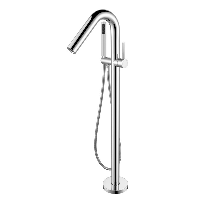 Foshan HANC bathroom floor mounted free standing bathtub shower faucet tap filter in black white and chrome color