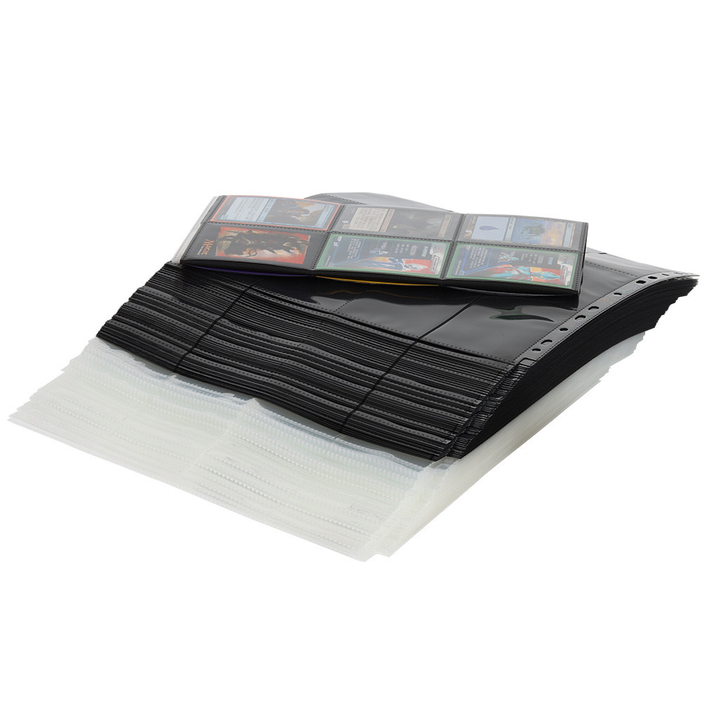 top double side loading custom transparent black 4 9 12 pockets trading card binder sleeves for storage display collection