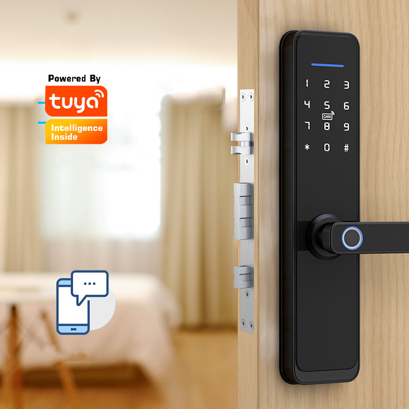 Wifi TUYA SMART Fingerprint Lock with hotel manual push cerradura para puerta principal inteligente smart door lock