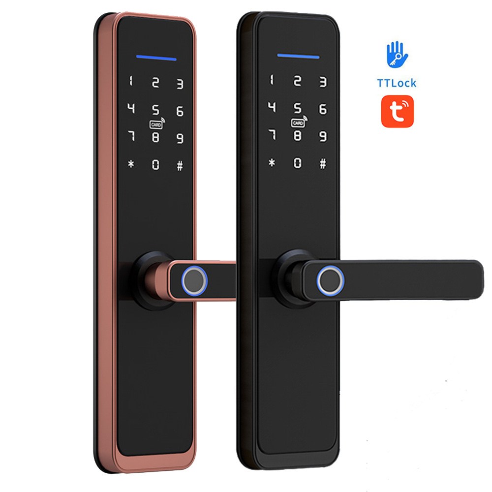 Wifi TUYA SMART Fingerprint Lock with hotel manual push cerradura para puerta principal inteligente smart door lock