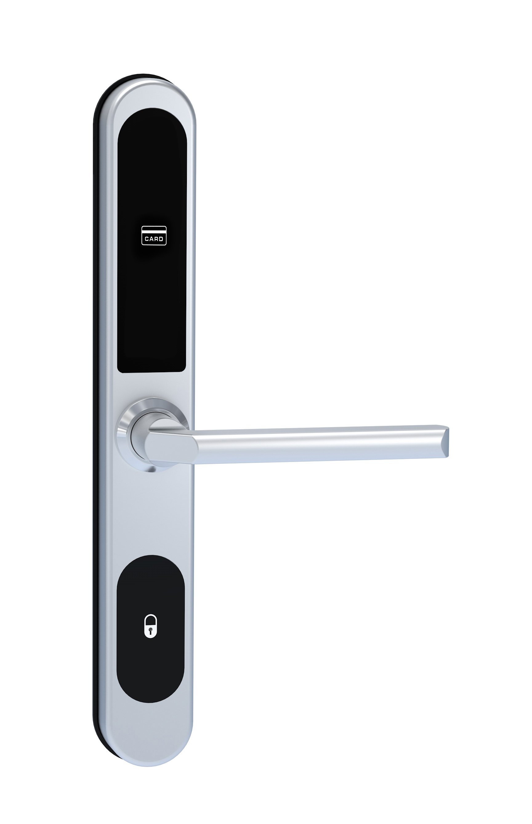 European Smart Rfid Hotel Lock System for Slim Door Frame/Sliding Electronic Door Handle Lock with card and Key