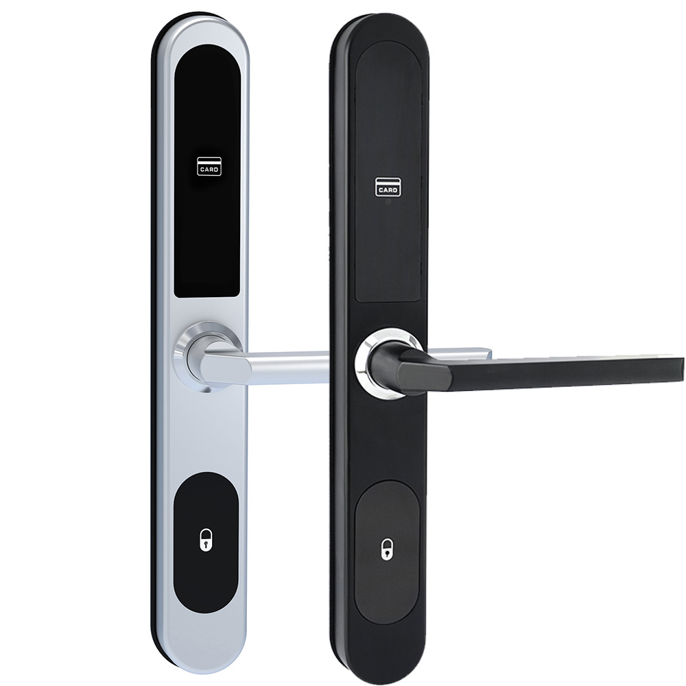 European Smart Rfid Hotel Lock System for Slim Door Frame/Sliding Electronic Door Handle Lock with card and Key