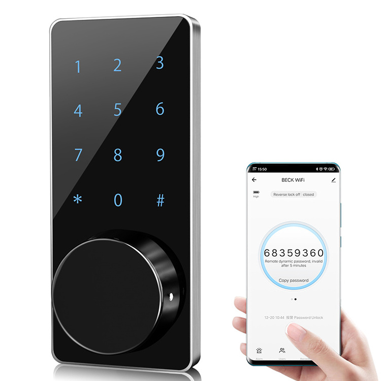 WiFi Tuya Smart Door Lock with RFID card unlock, Smart Digital Keypad APP temporary password send by remote, apart management