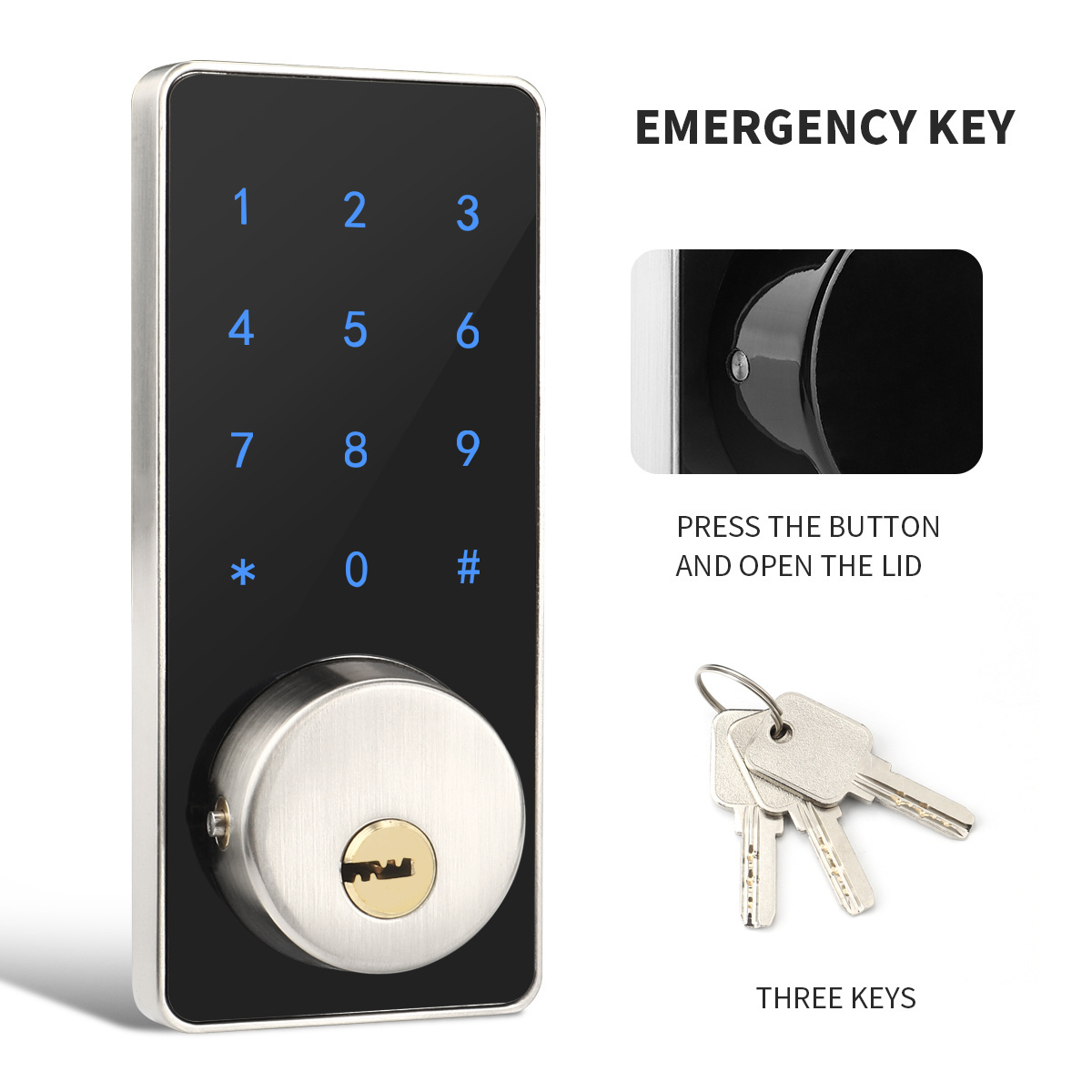 WiFi Tuya Smart Door Lock with RFID card unlock, Smart Digital Keypad APP temporary password send by remote, apart management