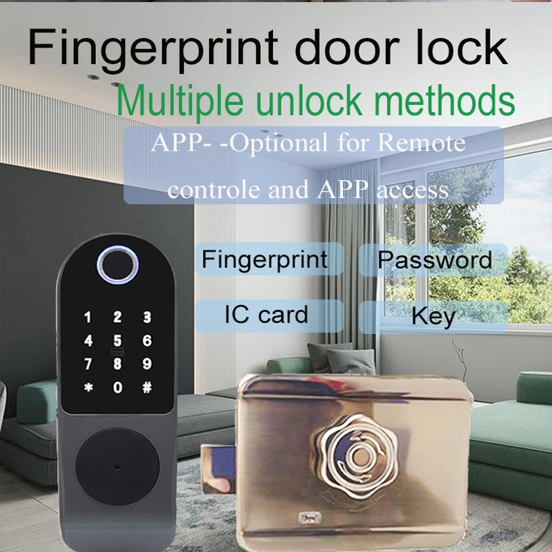 Smart password fingerprint waterproof electronic door lock intelligent front gate door lock with Tuya TTLock App