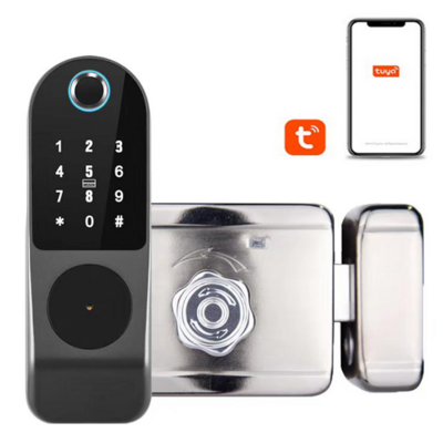 Smart password fingerprint waterproof electronic door lock intelligent front gate door lock with Tuya TTLock App