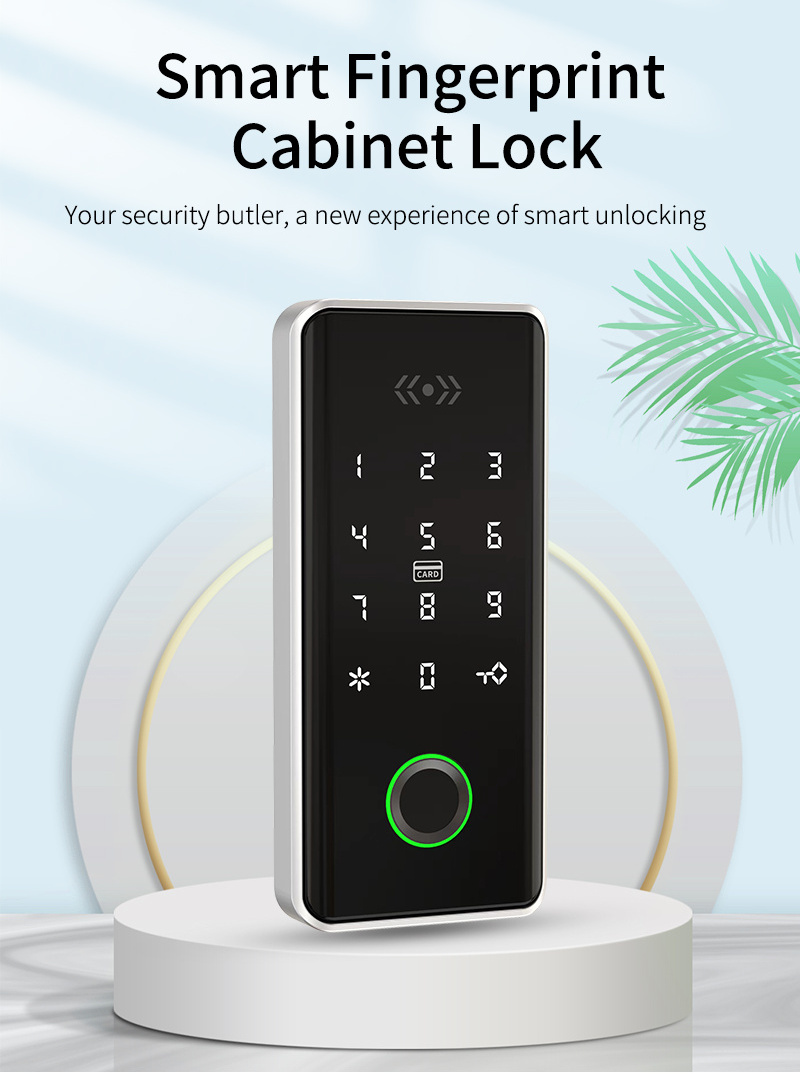 Smart Locker Lock, Electronic TTLOCK APP Bluetooth 13.56Mhz RFID Fingerprint Drawer/Cabinet Lock with Keypad Password