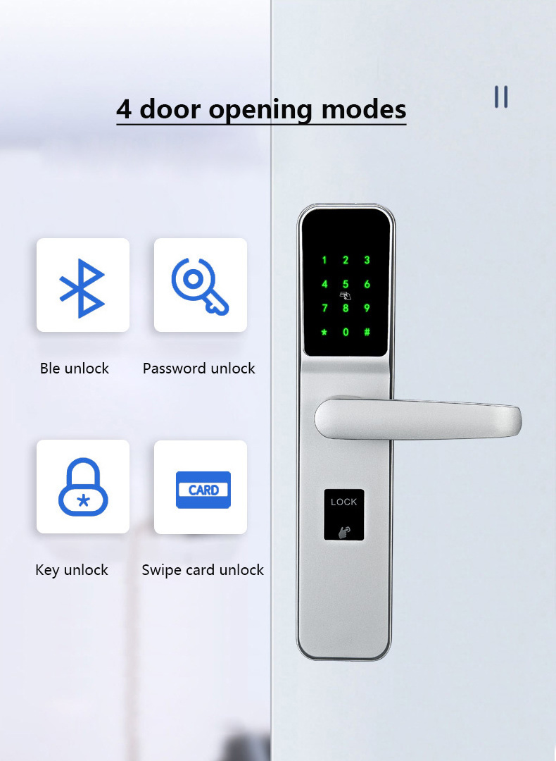 Joneytech Electronic Digital Password Smart keypad door lock with TTlock App/IC Card/Key/Code Door Lock for hotel/Apartment/Home