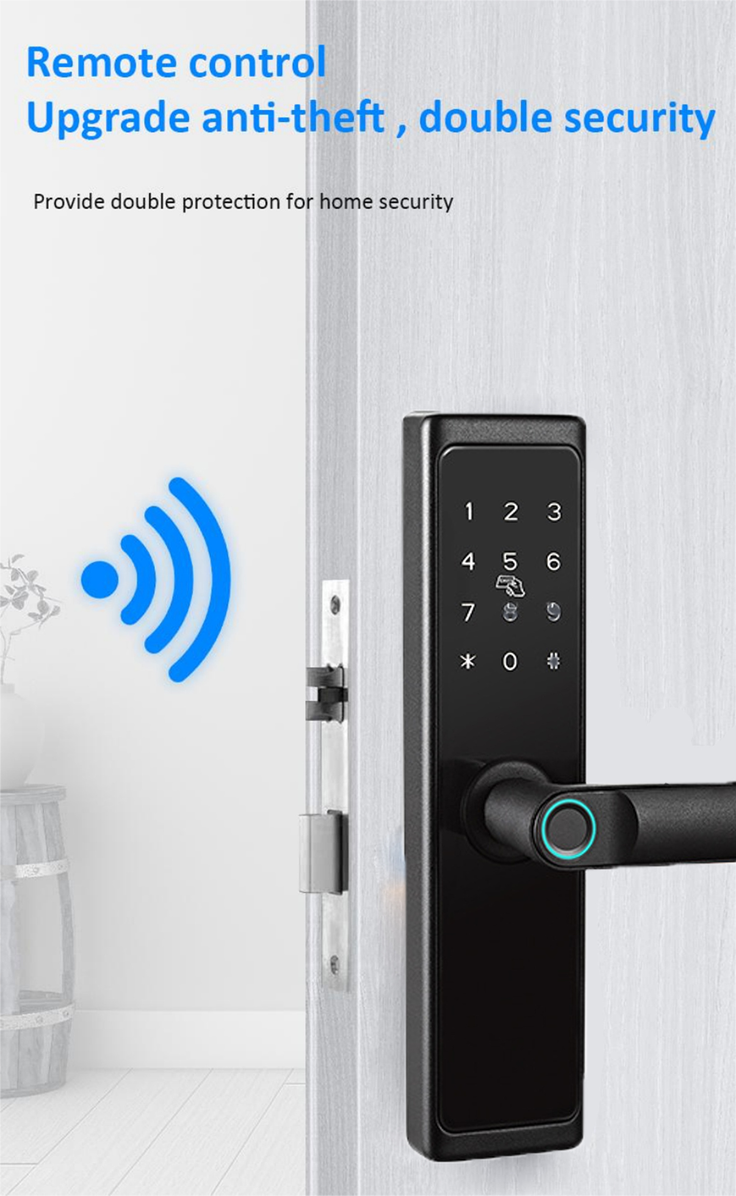 Smart Door Lock Digital Fingerprint password RFID Card TTLock /Tuya App Anti-theft Keypad Intelligent Lock