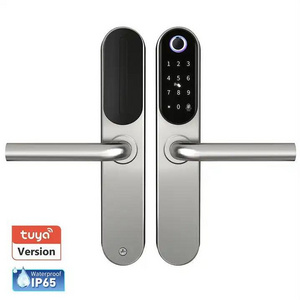 Fingerprint IP65 Outdoor Waterproof European mortise Tuya App Stainless Steel Smart Digital Fingerprint Door Lock