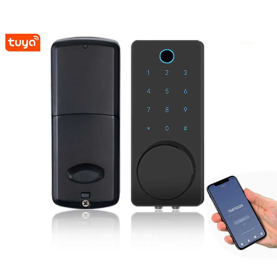 Bluetooth TUYA /TTLock App Digital Keyless Fingerprint Password Smart Door Lock with RFID card deadbolt lock